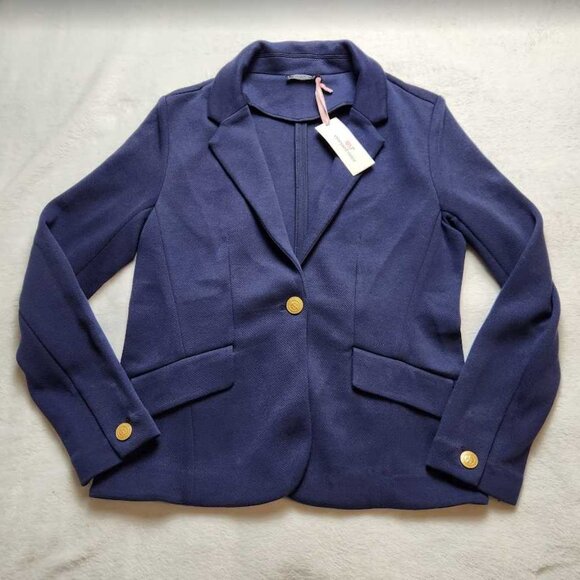 New women's XS S Vineyard Vines knit admiral sweater blazer in Nautical Navy